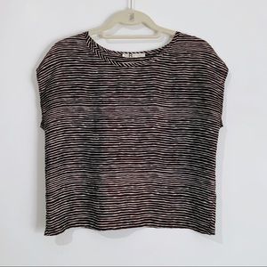 Rumors Striped crop top with open back detail